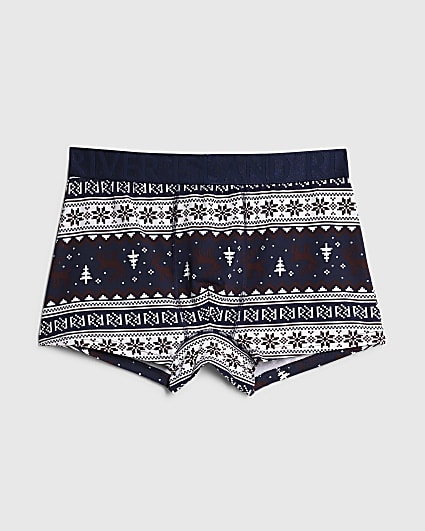 Navy Christmas Fairisle Pack Of 1 Trunks