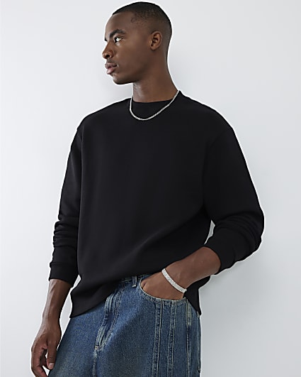 Black Regular Fit Sweatshirt
