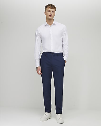Navy Skinny Fit Suit Trousers