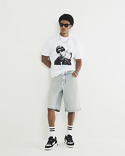 White Regular Fit Oasis Band T-Shirt