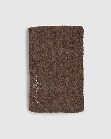 Brown Mixed Yarn Boucle Scarf