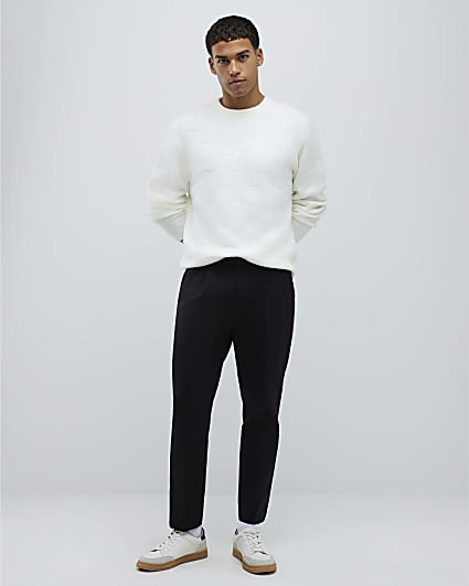 Black Tapered Fit Chino Trousers