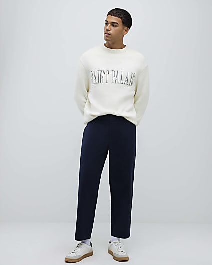 Navy Barrell Leg Chino