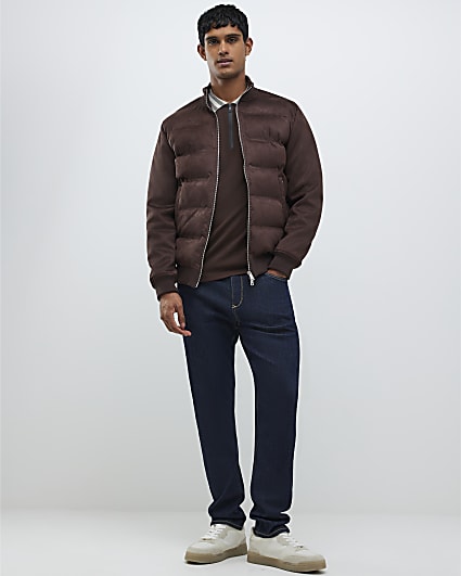 Brown Faux Suede Hybrid Jacket