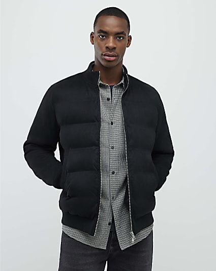 Black Faux Suedette Hybrid Jacket