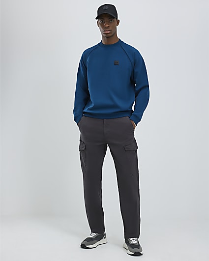 Grey Regular Fit Cargo Trousers