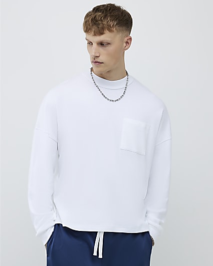 White Oversized Fit Reverse Seam T-Shirt