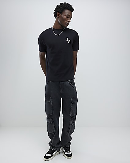 Black Regular Fit Los Angeles T-Shirt