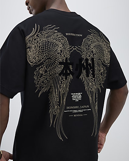 Black Oversized Fit Honshu Beasty T-Shirt
