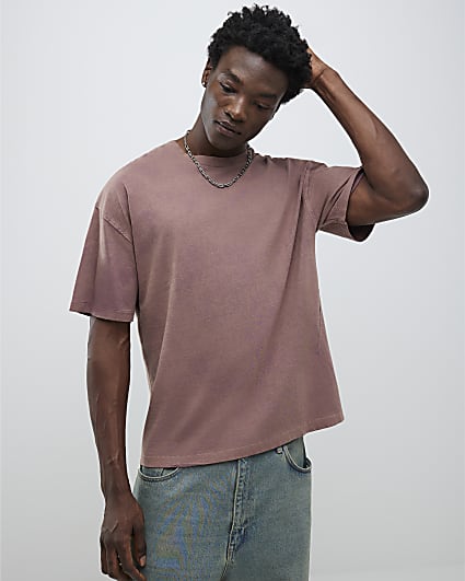 Red Oversized Fit Washed T-Shirt