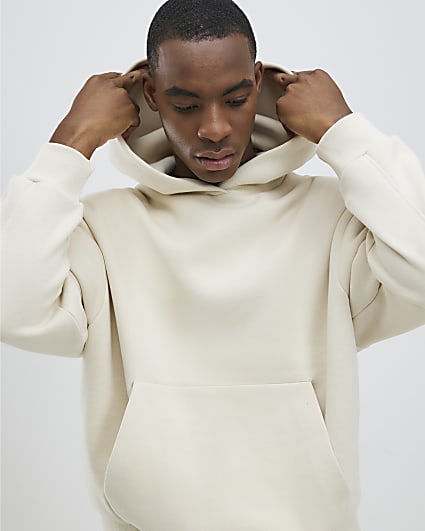 Cream Oversized Fit Hoodie