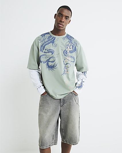 Green Palais Snake Double Layer T-Shirt