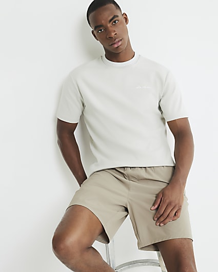 Grey Slim Fit Embossed Les Amis T-Shirt