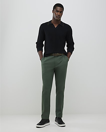 Khaki Slim Fit Chino Trousers