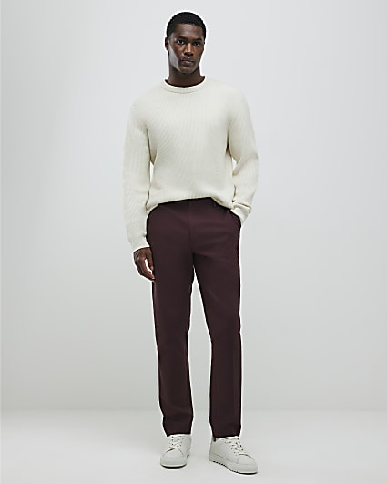 Red Slim Fit Chino Trousers