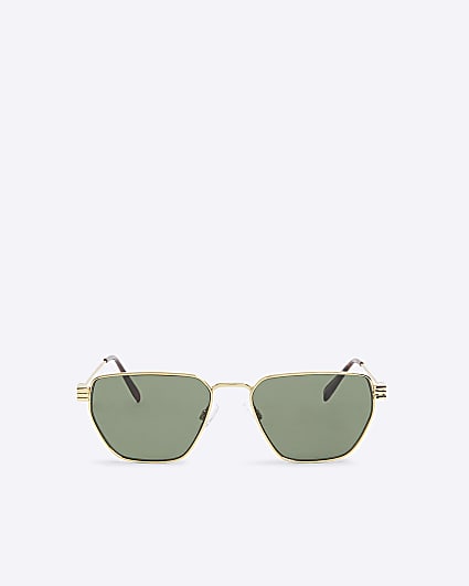 Gold Angled Hexogen Sunglasses