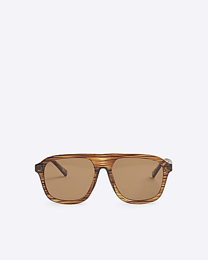 Brown Aviator Sunglasses
