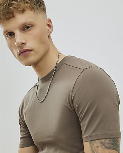 Brown Muscle Fit T-Shirt