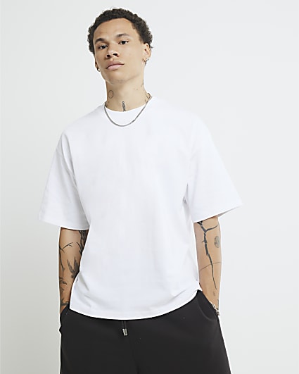 White Oversized Boxy Fit T-shirt