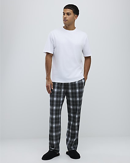 Black Check Trousers Loungewear Set