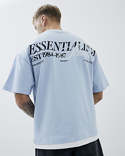 Blue Essentialism Double Layered T-Shirt