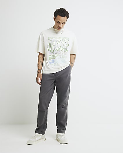Grey Regular Fit Pull On Joggers