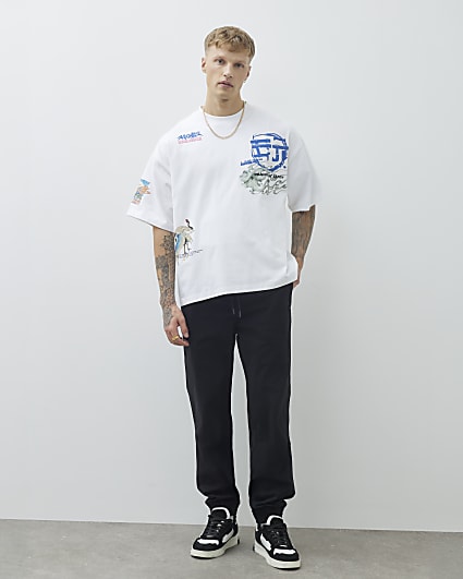 Black Regular Fit Cuffed Joggers