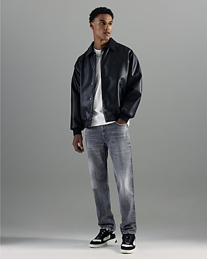 Grey Straight Leg Jeans