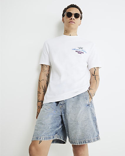 White Regular Fit Sunrise Vistar T-Shirt