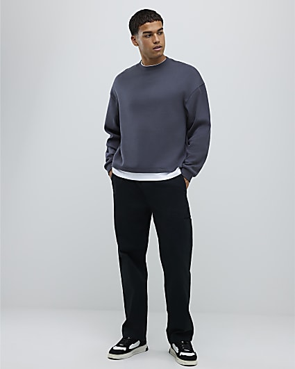 Black Loose Fit Pull On Trousers