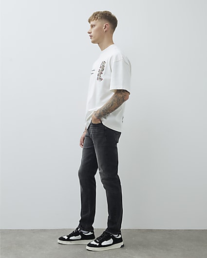 Black Slim Fit Washed Jeans