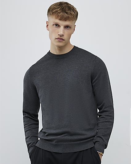 Grey Slim Fit Jumper