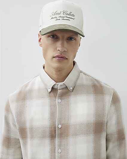 Stone Regular Fit Check Shirt