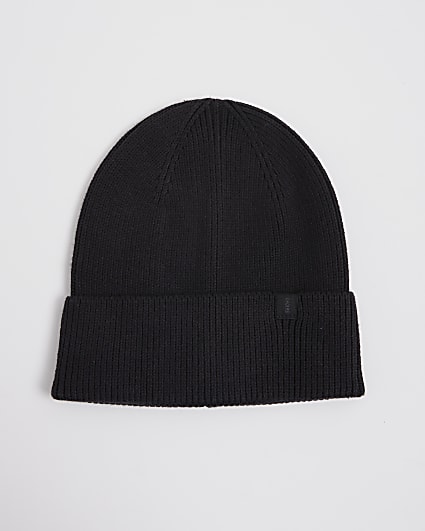 Black Fisherman Beanie Hat