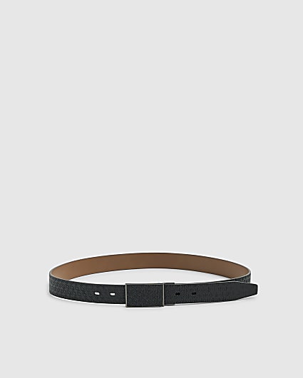 Black Monogram Reversible Belt