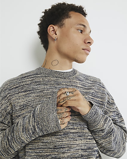 Navy Long Sleeve Stripe Jumper