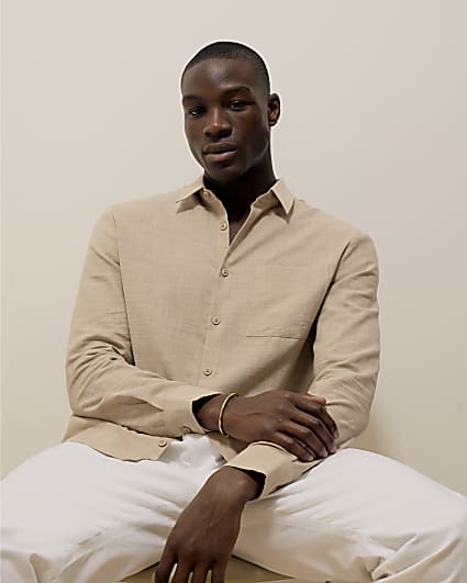 Beige Regular Fit Shirt