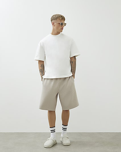 Ecru Short Sleeve Oversized Fit T-shirt