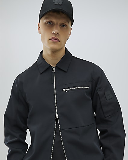 Black Regular Fit Twill Shacket