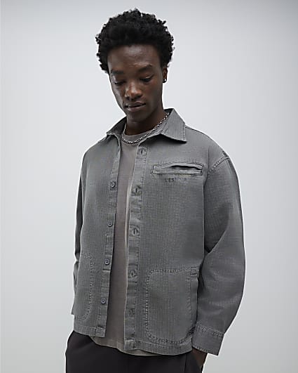 Grey Long Sleeve L'espoir Graphic Overshirt