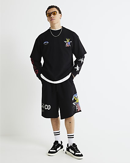 Black Double Layered Rockwell T-Shirt