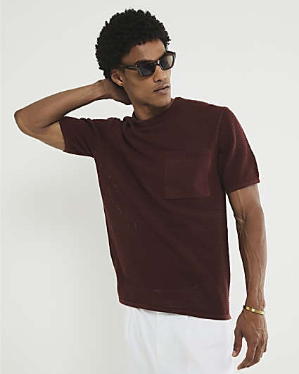 Red Short Sleeve Chest Pocket T-Shirt