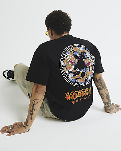 Black Beasty Embroidered Double Layer T-Shirt