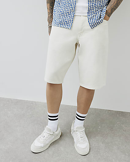 Cream Denim Jorts