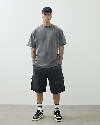 Black Oversized Short Sleeve Washed T-shirt