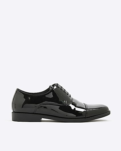 Black Smart Patent Derby Shoes