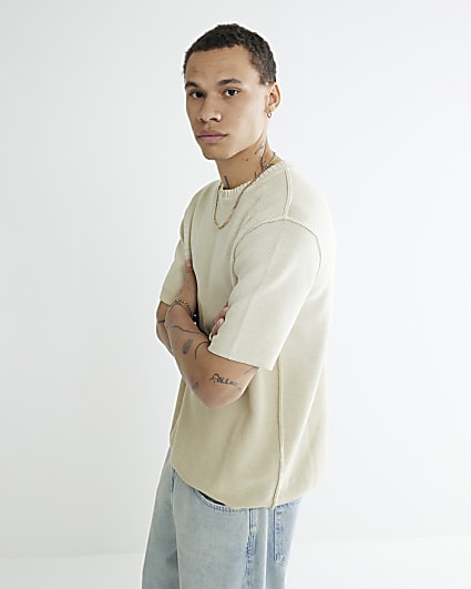 Stone Garment Dye Knitted T-Shirt