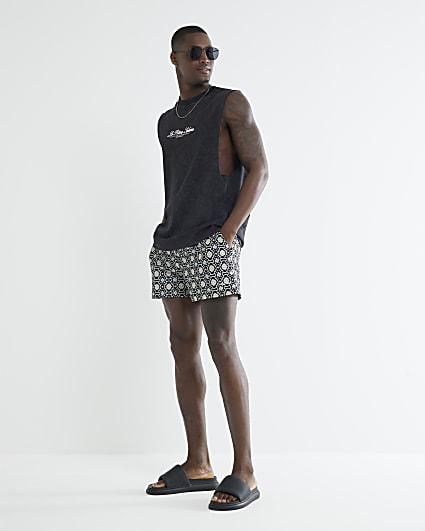 Multi Colour Geometric Swim Shorts