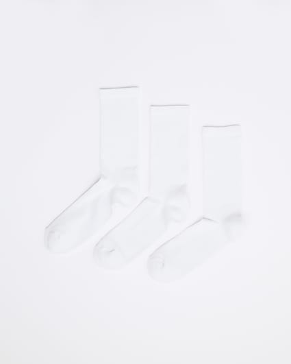 White Pack Of 3 Tube Socks