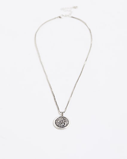 Silver Christopher Coin Necklace